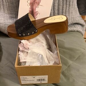 Jessica Simpson Rexile Black Studded Mules-new in box